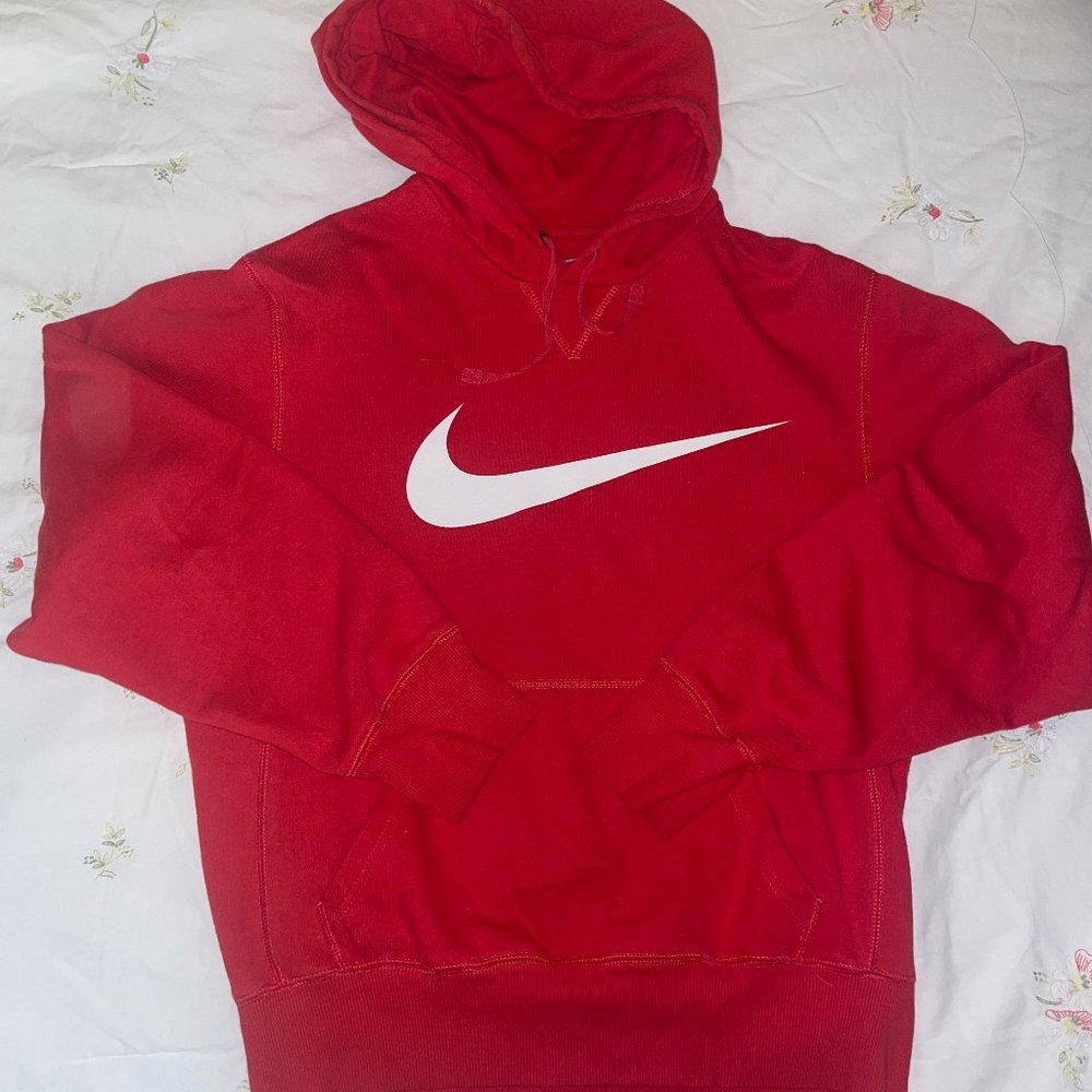 Nike Vintage Red Classic Hoodie Sweatshirt Size Small
